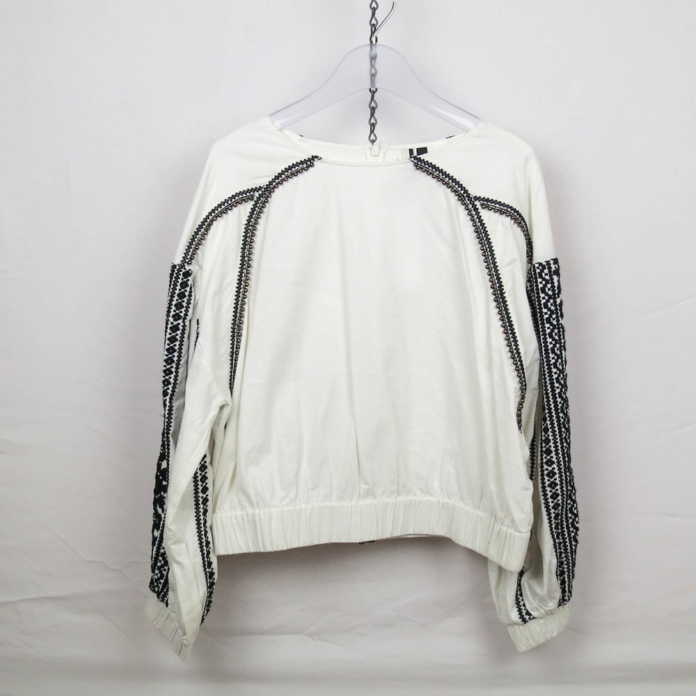Topshop embroidered long sleeve top Size 10